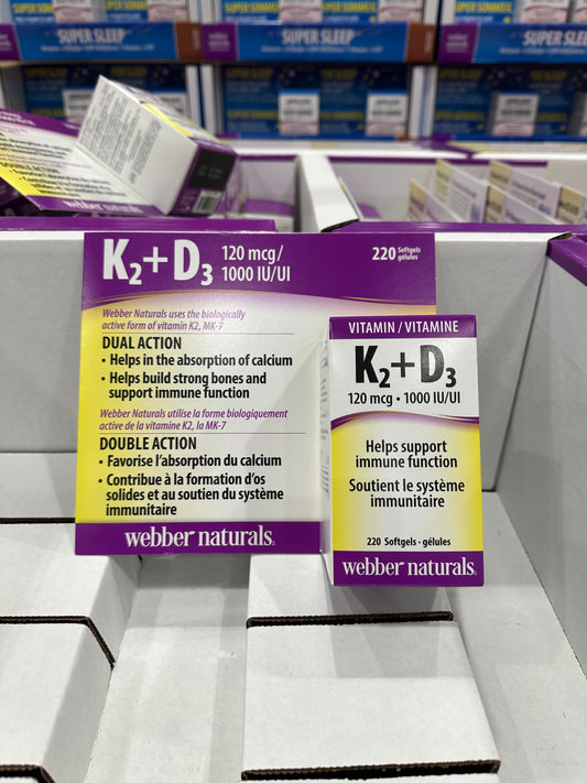 Webber Naturals K2+D3 維他命K2+D3
